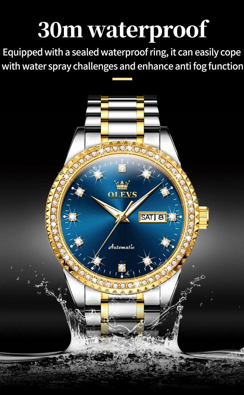 OLEVS Men's Luxury Automatic Mechanical Watch for Man with Date Display