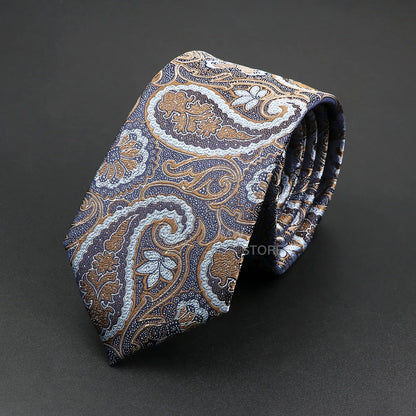 Patterned tie on a dark gray background