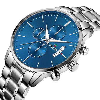 SWISH Luxury Full Steel Business Wristwatch for Male