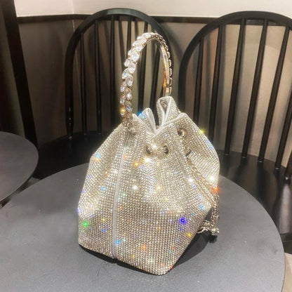 Luxury Designer Crystal Rhinestone Shoulder Bag - Evening Banquet Bag