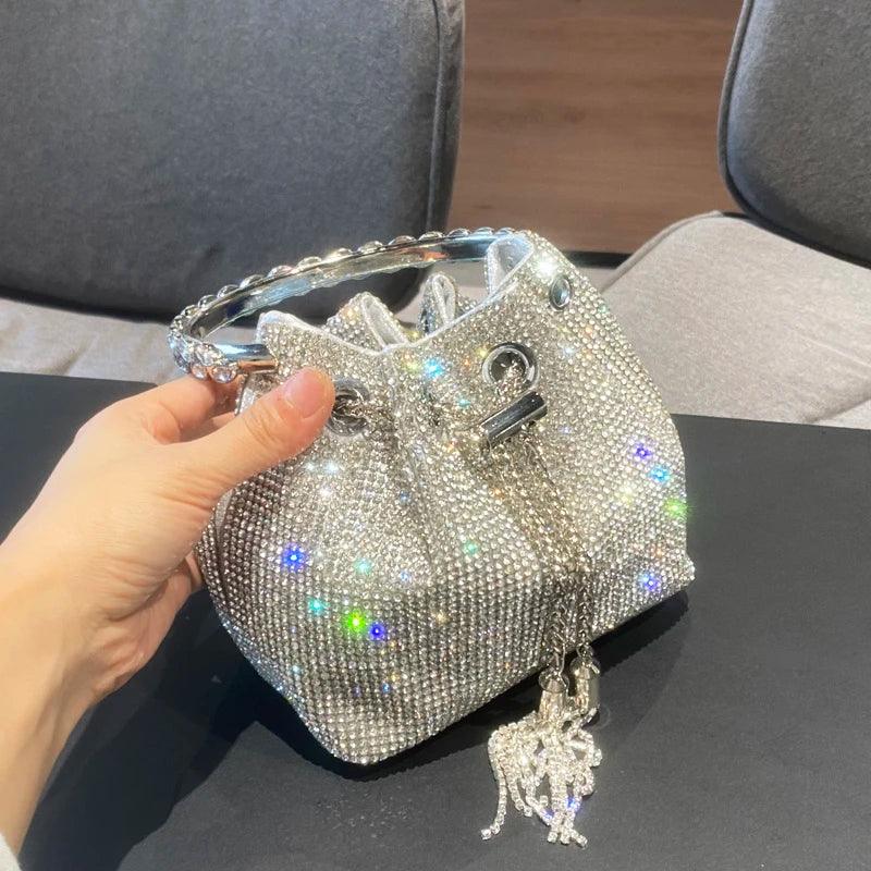 Luxury Designer Crystal Rhinestone Shoulder Bag - Evening Banquet Bag