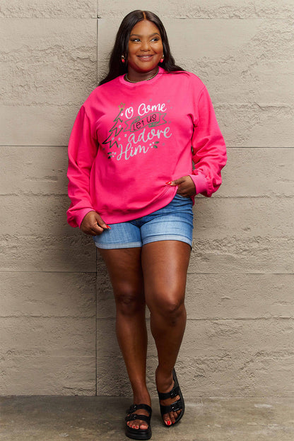 Simply Love Full Size Letter Graphic Long Sleeve Sweatshirt Carauana Store