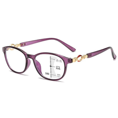 Trendy Multi-Focus Reading Glasses for Women | Anti-Blue Light & Bifocal | Stylish Eyewear