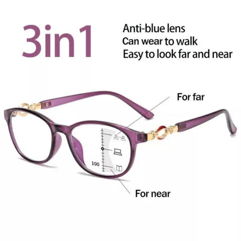 Trendy Multi-Focus Reading Glasses for Women | Anti-Blue Light & Bifocal | Stylish Eyewear