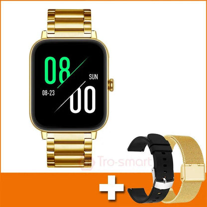 Trosmart Fusion: Where Fashion Meets Functionality in a Timeless Symphony|Smartwatch Golden For Android IOS Unisex