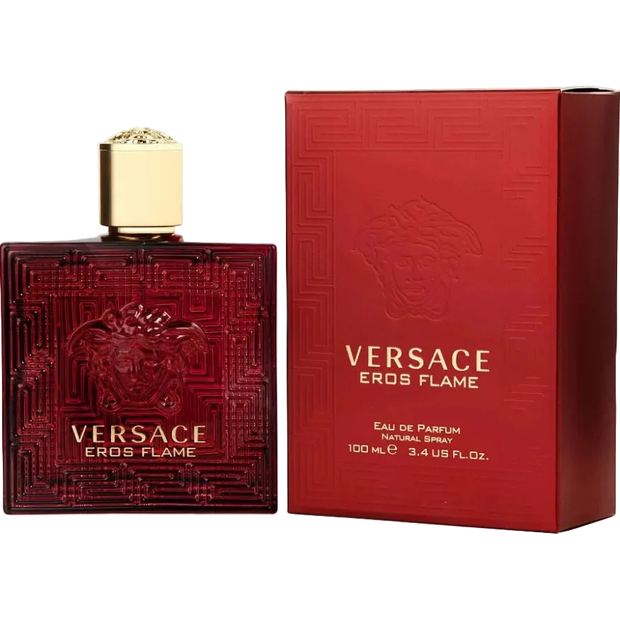 Versace Eros Flame perfume bottle and packaging