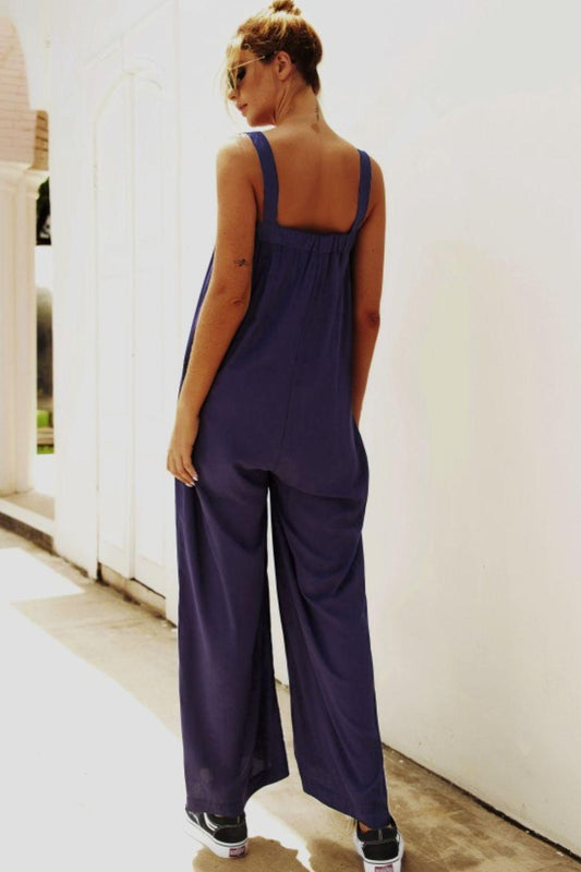 Wide Strap Wide Leg Jumpsuit Carauana Store
