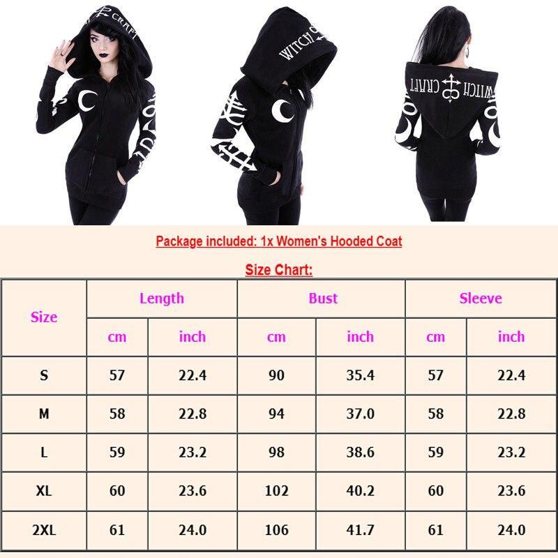 Women Hoodies Gothic Moon Letters