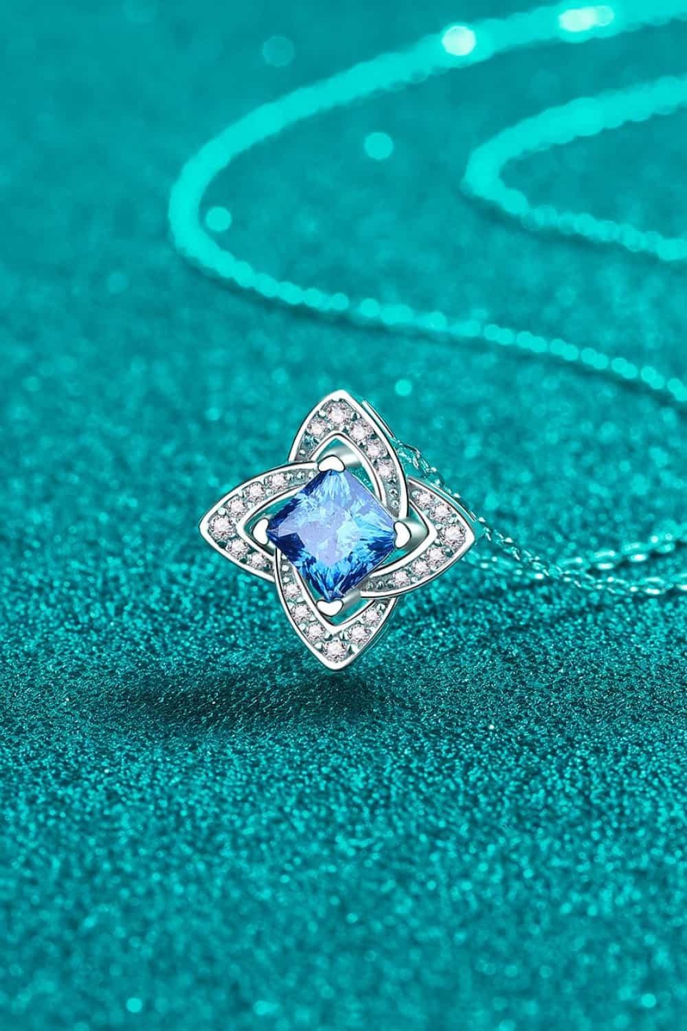 1 Carat Moissanite Floral Pendant Necklace Carauana Store