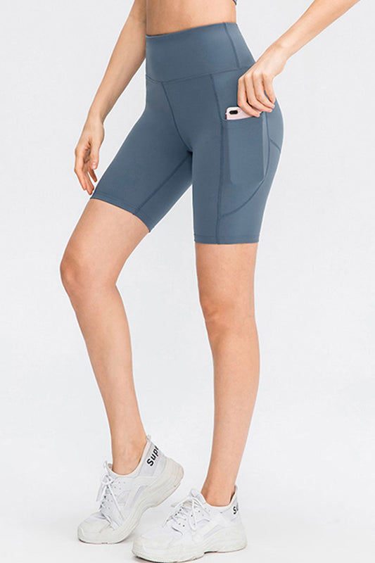 Wide Waistband Sports Shorts with Pockets Carauana Store