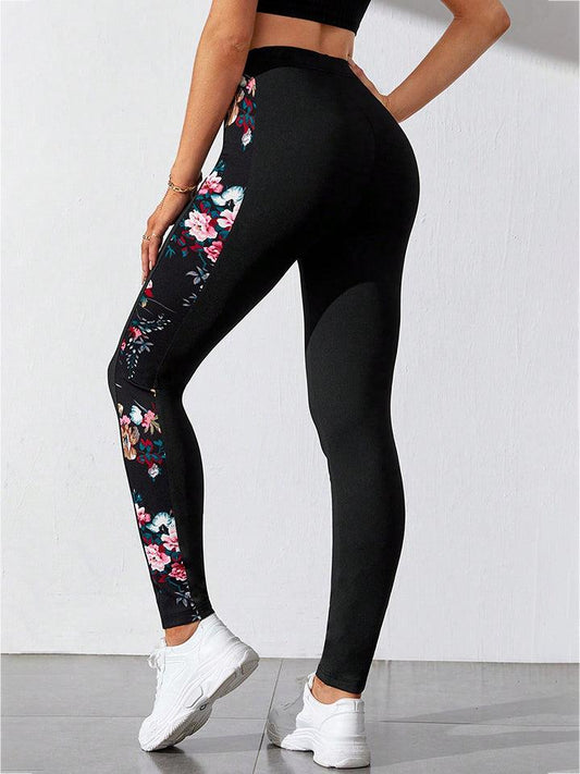 Floral Print Wide Waistband Pants Carauana Store
