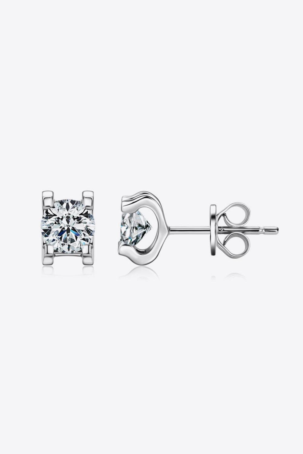 Moissanite 925 Sterling Silver Stud Earrings Carauana Store
