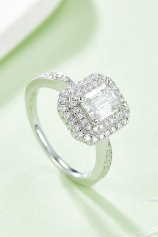 Adored 1 Carat Moissanite 925 Sterling Silver Side Stone Ring Carauana Store