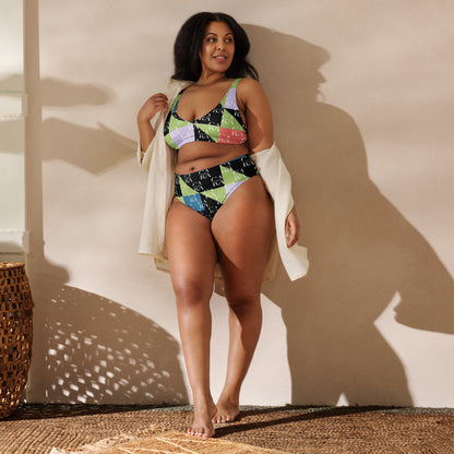 Carauana high-waisted bikini Green Black branded Carauana Store