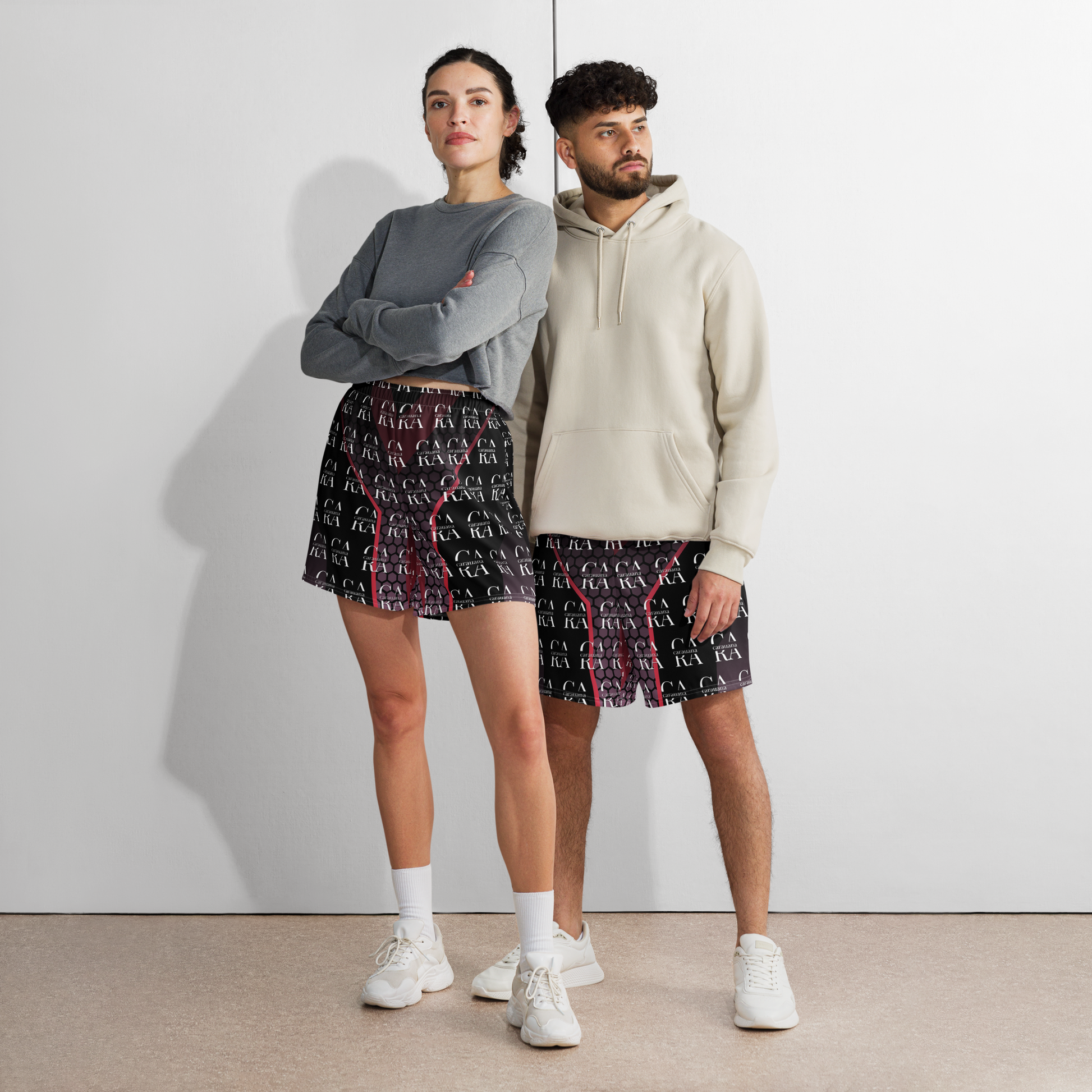 CaRaUaNa Athletic Shorts Unisex black PINK Carauana Store