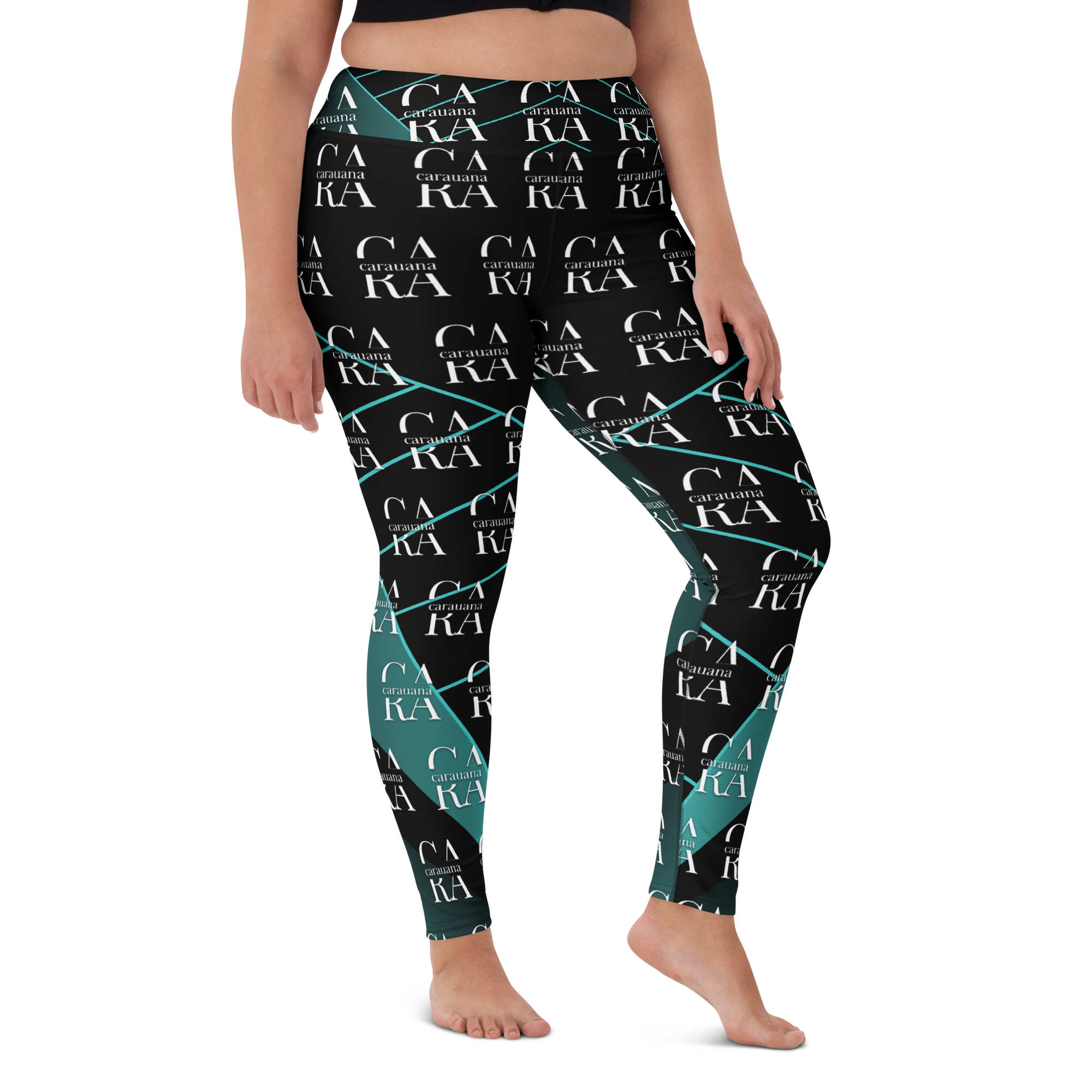 CaRaUaNa Leggings SPORT black Green Famous Carauana Store