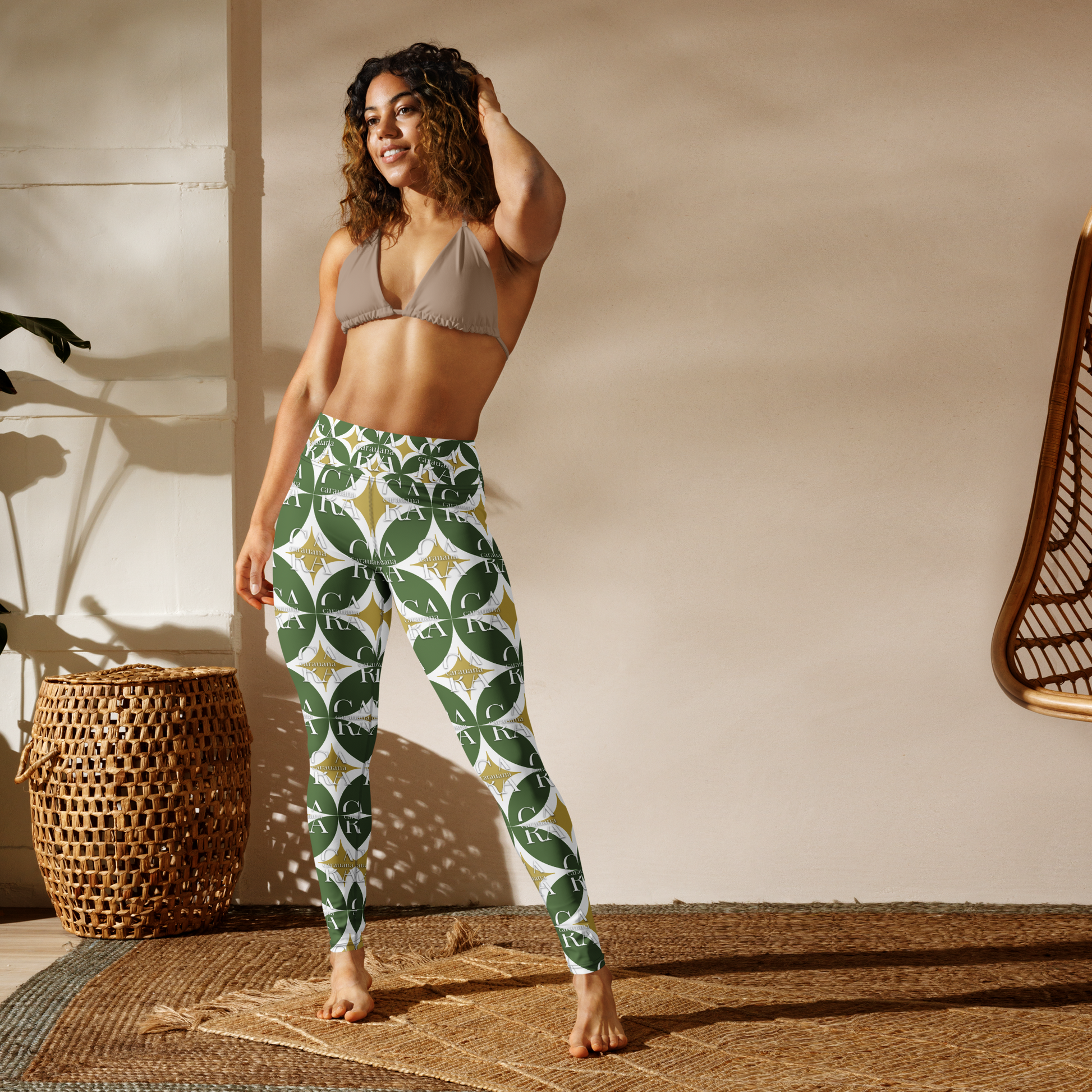 CaRaUaNa Leggings SPORT Pattern Green