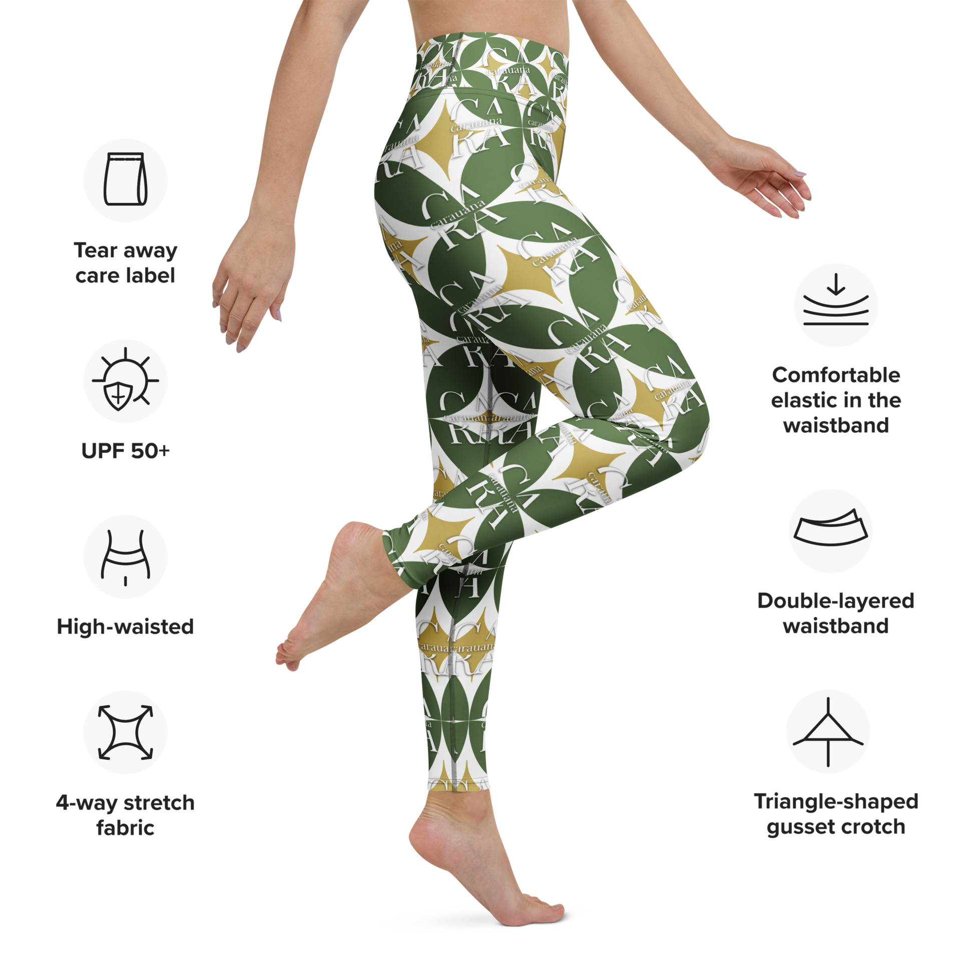 CaRaUaNa Leggings SPORT Pattern Green