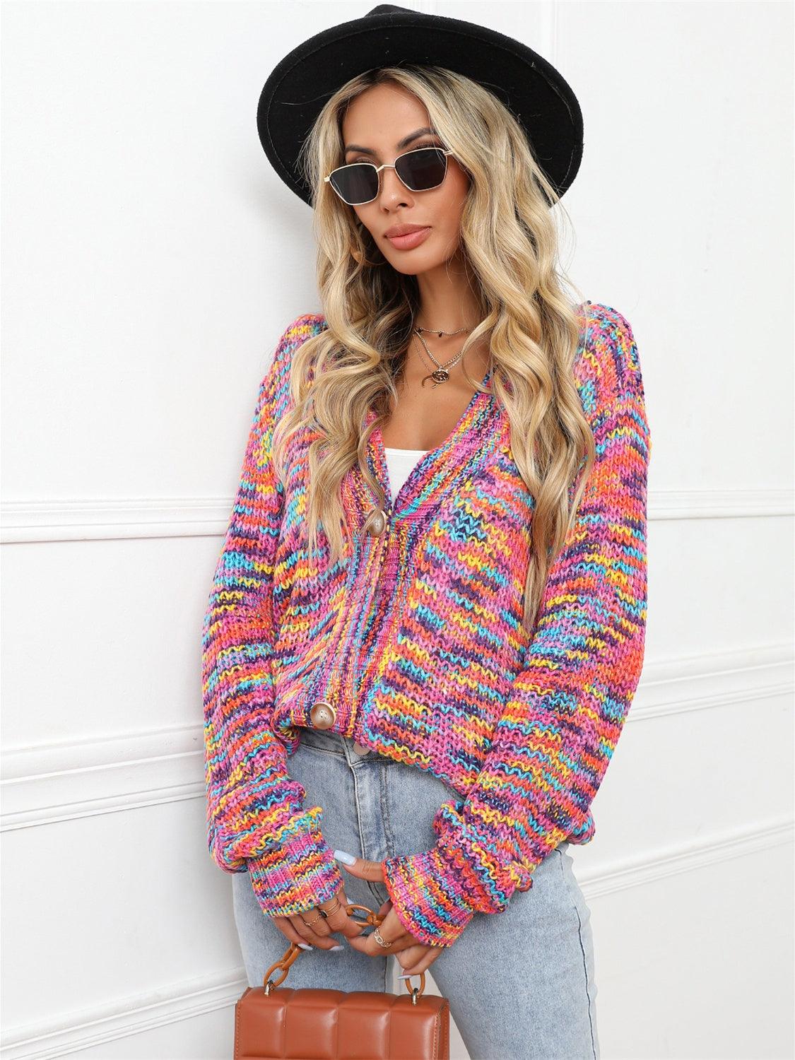 Angel Wings Button Up Dropped Shoulder Cardigan Carauana Store