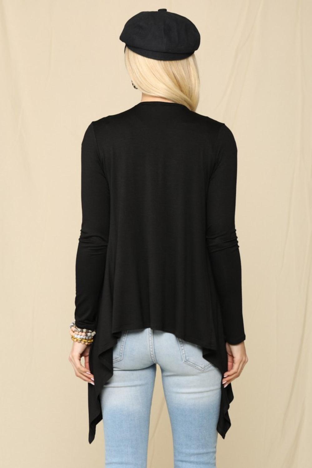 Celeste Full Size Open Front Knit Cardigan Carauana Store