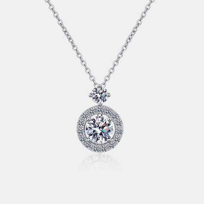 1 Carat Moissanite 925 Sterling Silver Necklace Carauana Store
