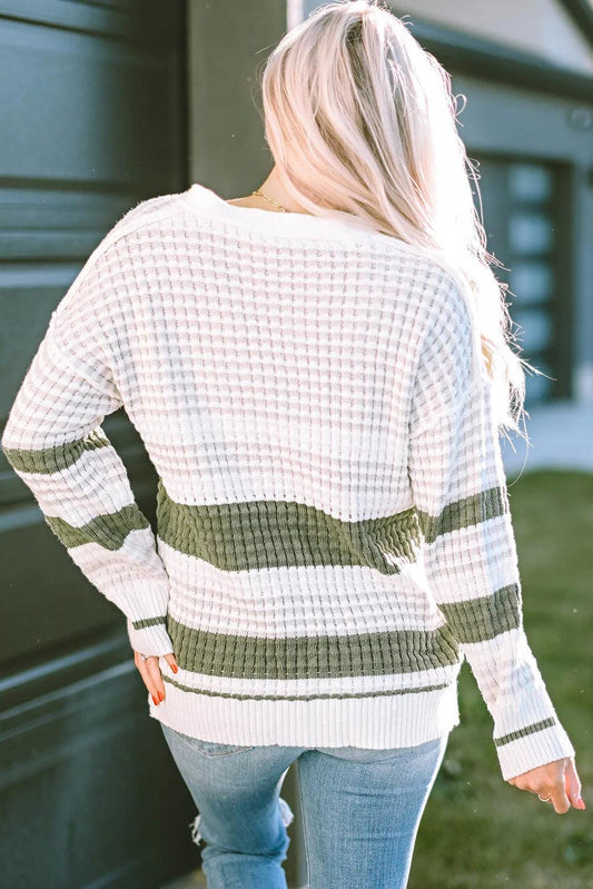 Striped Button Down Cardigan Carauana Store