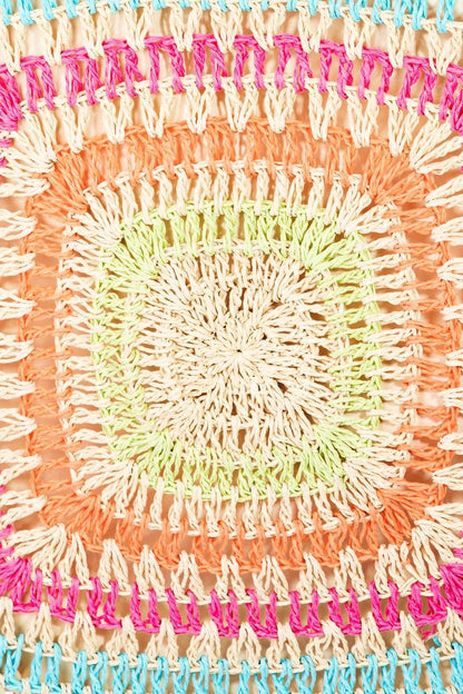 Fame Rainbow Crochet Knit Tote Bag Carauana Store