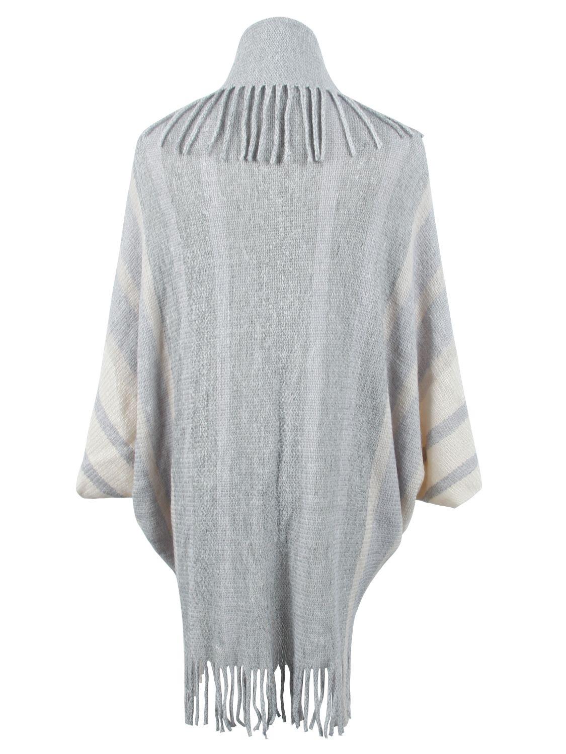 Fringe Detail Open Front Poncho Carauana Store