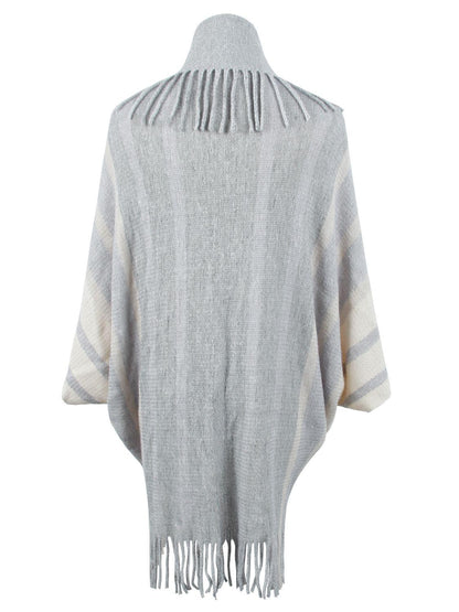 Fringe Detail Open Front Poncho Carauana Store