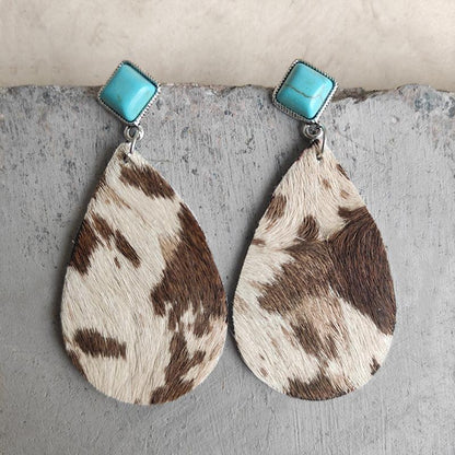 Artificial Turquoise Teardrop Earrings Carauana Store