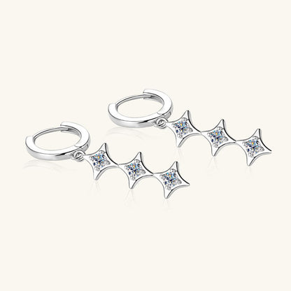 Moissanite 925 Sterling Silver Geometric Shape Earrings Carauana Store