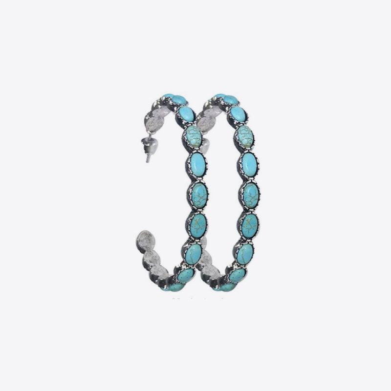 Artificial Turquoise C-Hoop Earrings Carauana Store