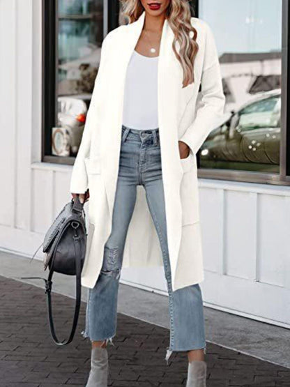 Open Front Dropped Shoulder Outerwear Carauana Store