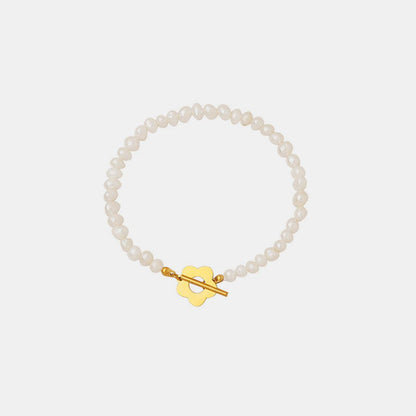 Titanium Steel Pearl Flower Bracelet Carauana Store