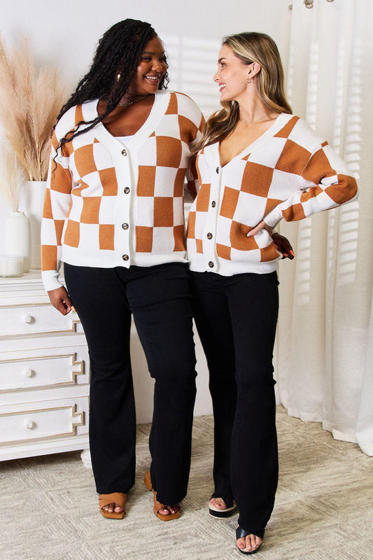 Angel Wings Double Take Button-Up V-Neck Dropped Shoulder Cardigan Carauana Store