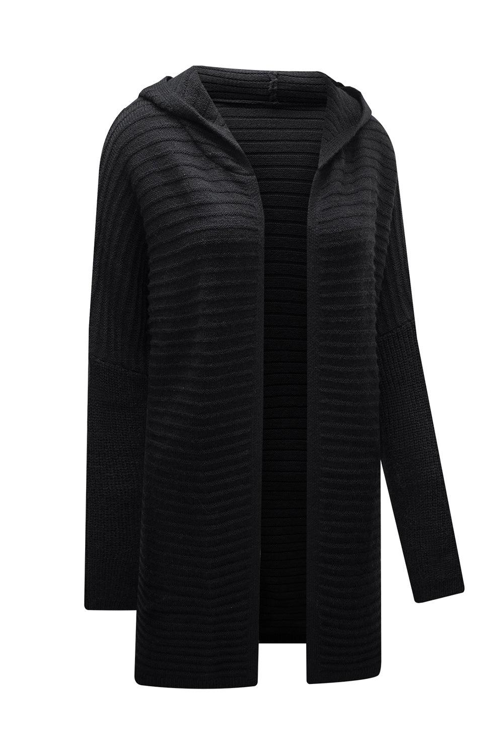 Open Front Longline Hooded Cardigan Carauana Store