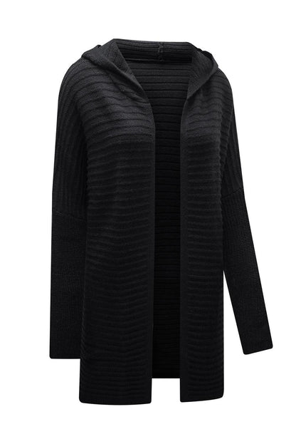 Open Front Longline Hooded Cardigan Carauana Store