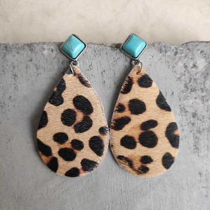 Artificial Turquoise Teardrop Earrings Carauana Store
