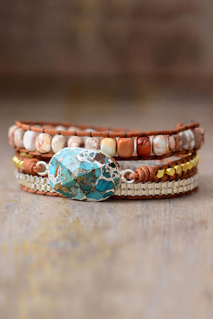 Handmade Natural Stone Copper Bracelet Carauana Store