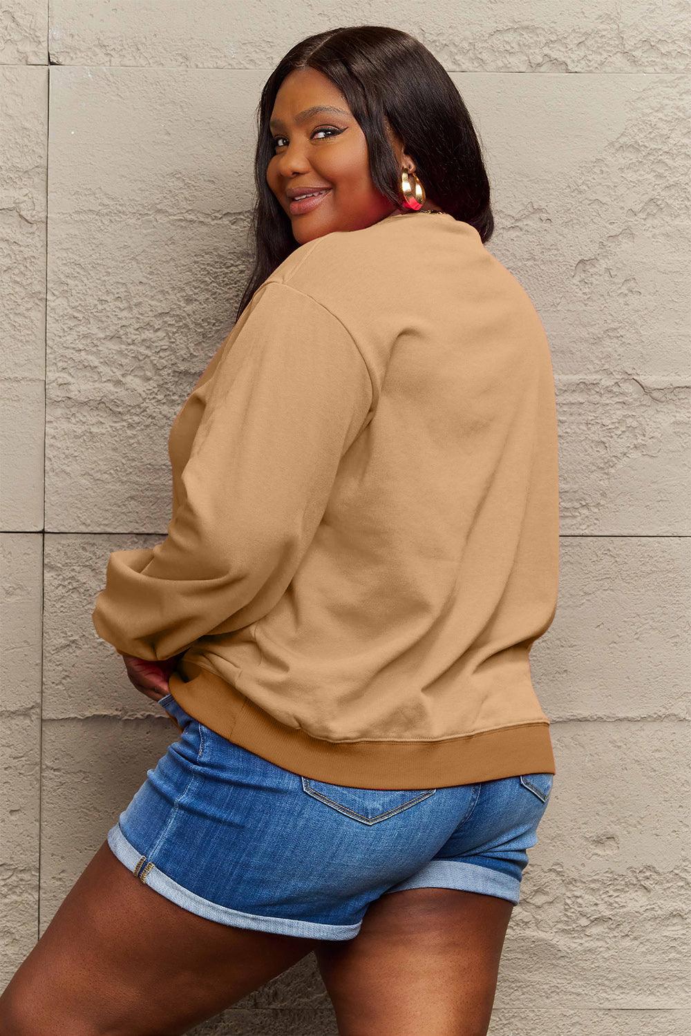 Simply Love Full Size LOVE Round Neck Sweatshirt Carauana Store