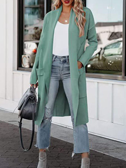 Open Front Dropped Shoulder Outerwear Carauana Store