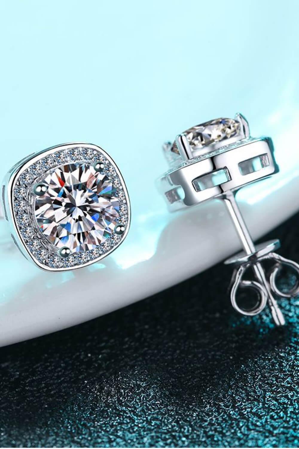 Let Me Love You 1 Carat Moissanite Stud Earrings Carauana Store