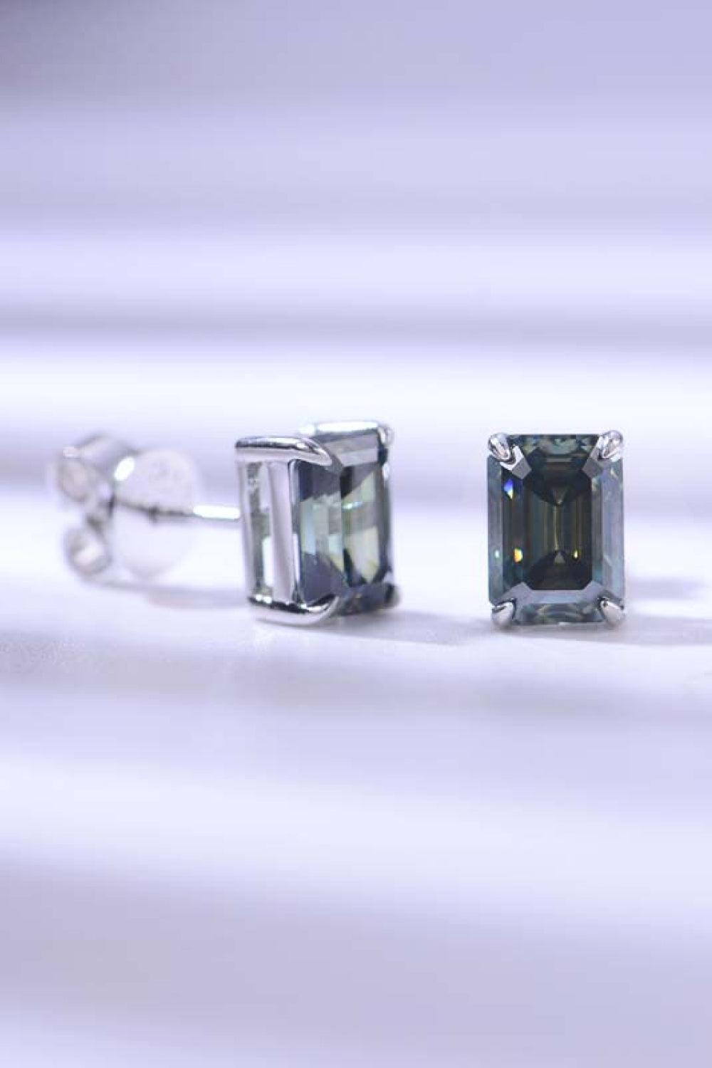 2 Carat Moissanite Stud Earrings in Green Carauana Store