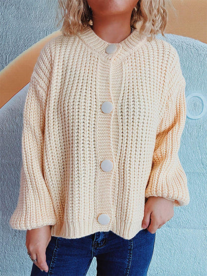 Button Up Long Sleeve Cardigan Carauana Store