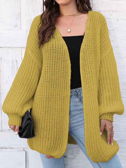 Open Front Dropped Shoulder Longline Cardigan Carauana Store