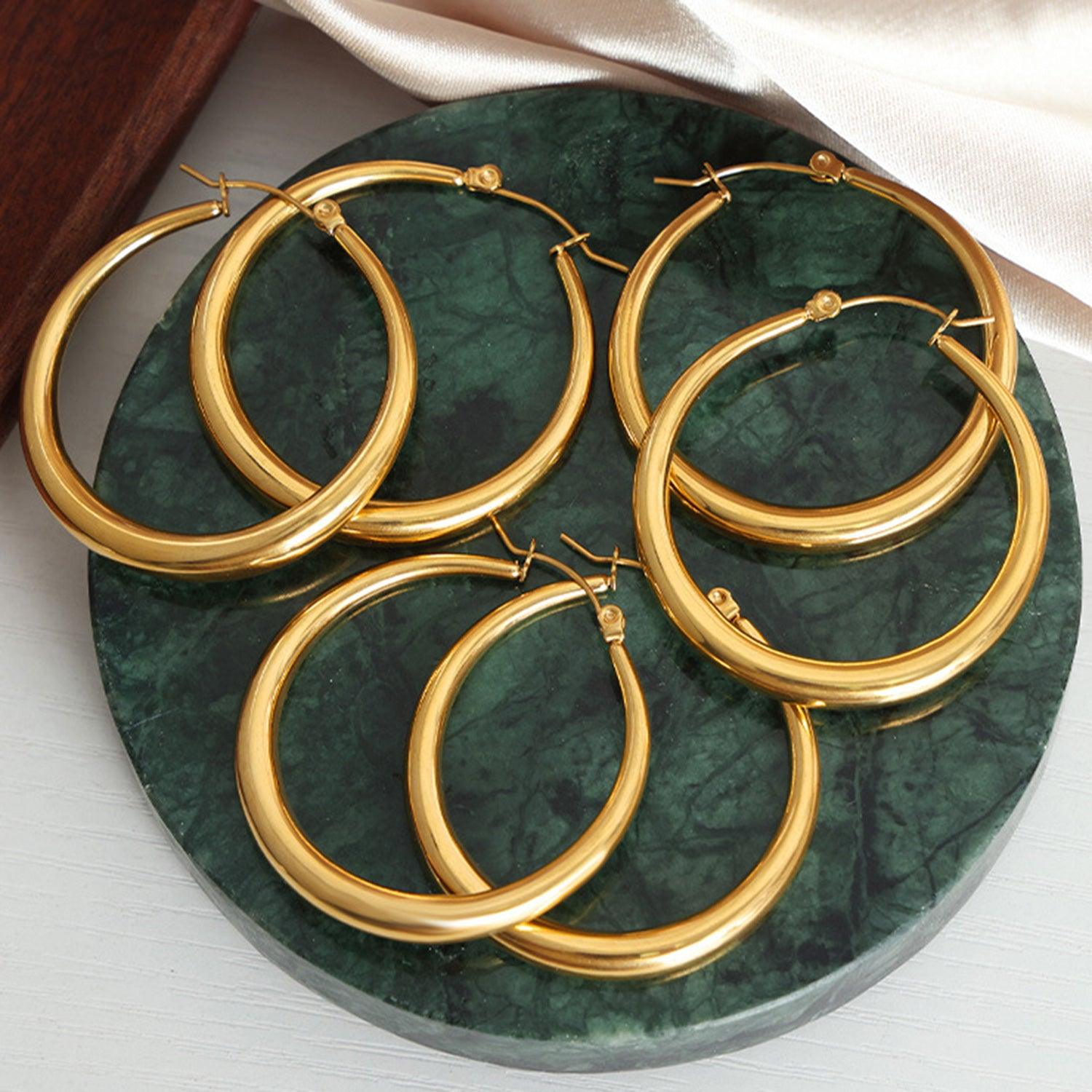 18K Gold-Plated Hoop Earrings Carauana Store