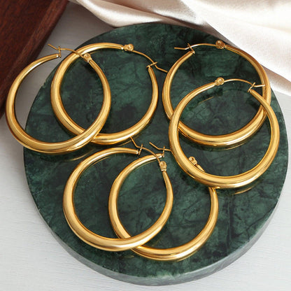 18K Gold-Plated Hoop Earrings Carauana Store