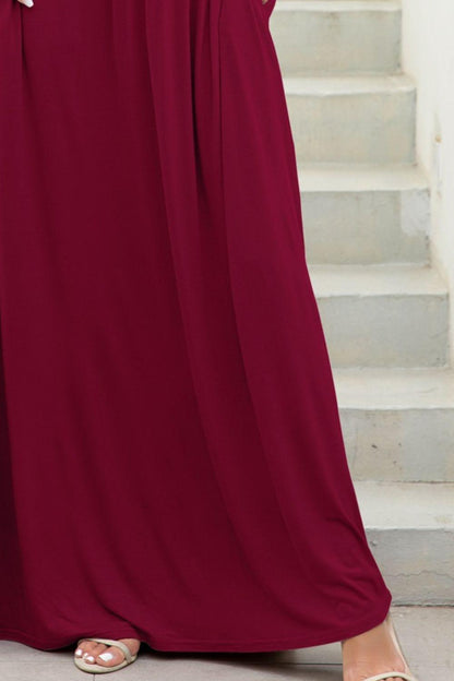 Round Neck Maxi Tee Dress with Pockets Carauana Store