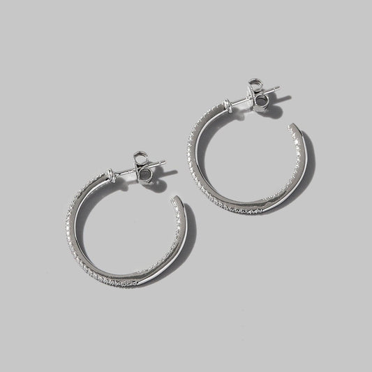 Zircon 925 Sterling Silver C-Hoop Earrings Carauana Store