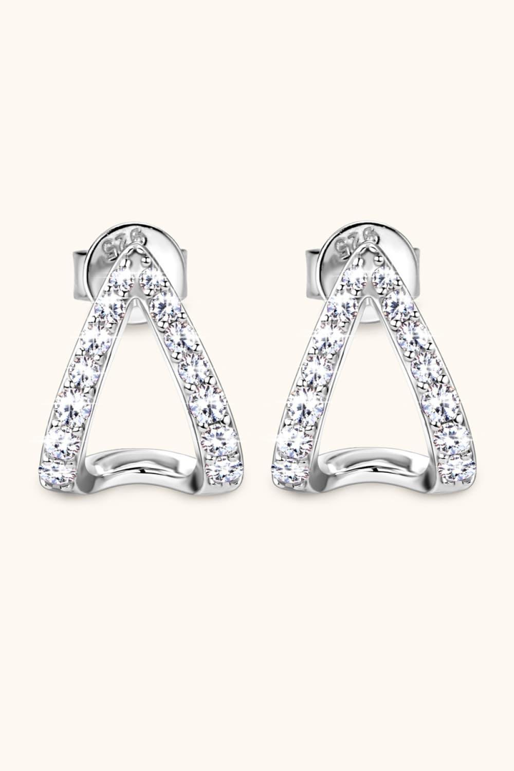 Moissanite Minimalist 925 Sterling Silver Earrings Carauana Store